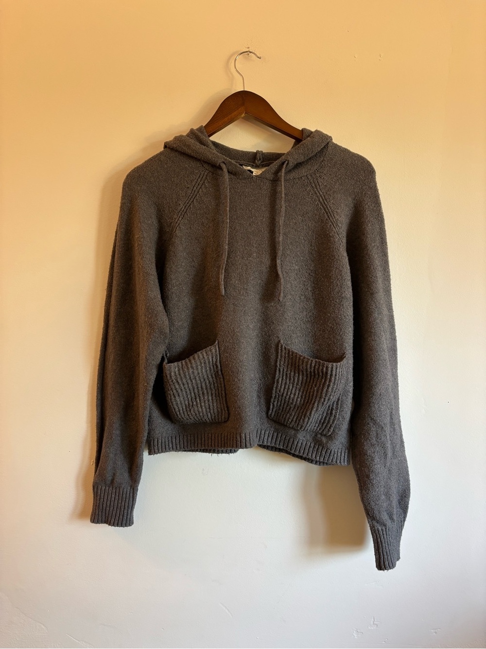 Hippie Rose Gray Hooded Pocket Sweater